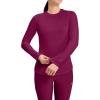 Cherokee Underscrub Long Sleeve Women’s Knit Tee Nursing Underscrubs Crew Neck Layering Top for Women – CK773(Wine)