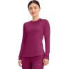 Cherokee Underscrub Long Sleeve Women’s Knit Tee Nursing Underscrubs Crew Neck Layering Top for Women – CK773(Wine)