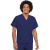 Cherokee Unisex Scrub Set for Men & Women, V-Neck Top & Drawstring Cargo Pant, Easy Care & Fade Resistant – CK00044C(Navy)