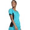 Cherokee V-Neck Knit Panel Scrub Top for Women Modern Classic Fit with Stretch Side Panels & Kangaroo Pocket – WW2875(Teal Blue)