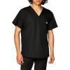 Cherokee V-Neck Men’s Scrub Top with Chest Pocket, Durable, Fade Resistant and Easy Care(Black)