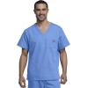 Cherokee V-Neck Men’s Scrub Top with Chest Pocket, Durable, Fade Resistant and Easy Care(Ceil)