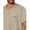 Cherokee V-Neck Men’s Scrub Top with Chest Pocket, Durable, Fade Resistant and Easy Care(Khaki)