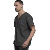 Cherokee V-Neck Men’s Scrub Top with Chest Pocket, Durable, Fade Resistant and Easy Care(Pewter)