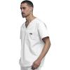 Cherokee V-Neck Men’s Scrub Top with Chest Pocket, Durable, Fade Resistant and Easy Care(White)