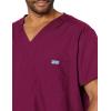 Cherokee V-Neck Men’s Scrub Top with Chest Pocket, Durable, Fade Resistant and Easy Care(Wine)