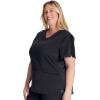 Cherokee V-Neck Scrub Top for Women with 2 Pockets Knit Insets and Notch at The Shirttail Hem for Comfort – CK837A(Black)
