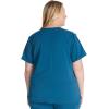Cherokee V-Neck Scrub Top for Women with 2 Pockets Knit Insets and Notch at The Shirttail Hem for Comfort – CK837A(Caribbean Blue)