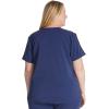 Cherokee V-Neck Scrub Top for Women with 2 Pockets Knit Insets and Notch at The Shirttail Hem for Comfort – CK837A(Navy)