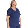 Cherokee V-Neck Scrub Top for Women with 2 Pockets Knit Insets and Notch at The Shirttail Hem for Comfort – CK837A(Navy)