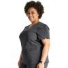 Cherokee V-Neck Scrub Top for Women with 2 Pockets Knit Insets and Notch at The Shirttail Hem for Comfort – CK837A(Pewter)