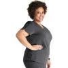 Cherokee V-Neck Scrub Top for Women with 2 Pockets Knit Insets and Notch at The Shirttail Hem for Comfort – CK837A(Pewter)