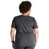Cherokee V-Neck Scrub Top for Women with 2 Pockets Knit Insets and Notch at The Shirttail Hem for Comfort – CK837A(Pewter)