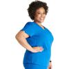 Cherokee V-Neck Scrub Top for Women with 2 Pockets Knit Insets and Notch at The Shirttail Hem for Comfort – CK837A(Royal)