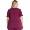 Cherokee V-Neck Scrub Top for Women with 2 Pockets Knit Insets and Notch at The Shirttail Hem for Comfort – CK837A(Wine)