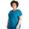 Cherokee V-Neck Women’s Scrub Top with Dolman Sleeves & High-Low Shirttail Hem for Comfort – CK836A(Caribbean Blue)