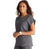 Cherokee V-Neck Women’s Scrub Top with Dolman Sleeves & High-Low Shirttail Hem for Comfort – CK836A(Pewter)