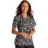 Cherokee Women Scrub Tops V-Neck Print Top with 2 Pockets, Back Yoke Seam and Side Vents – CK671(Different is Au-some)