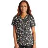 Cherokee Women Scrub Tops V-Neck Print Top with 2 Pockets, Back Yoke Seam and Side Vents – CK671(Different is Au-some)