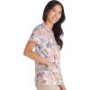 Cherokee Women Scrub Tops V-Neck Print Top with 2 Pockets, Back Yoke Seam and Side Vents – CK671(Fin-tastic Watercolor)