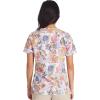 Cherokee Women Scrub Tops V-Neck Print Top with 2 Pockets, Back Yoke Seam and Side Vents – CK671(Fin-tastic Watercolor)