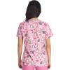 Cherokee Women Scrub Tops V-Neck Print Top with 2 Pockets, Back Yoke Seam and Side Vents – CK671(Good Hair Day)