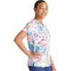 Cherokee Women Scrub Tops V-Neck Print Top with 2 Pockets, Back Yoke Seam and Side Vents – CK671(Marker Leopard)