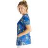 Cherokee Women Scrub Tops V-Neck Print Top with 2 Pockets, Back Yoke Seam and Side Vents – CK671(Patchwork Pop)