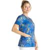 Cherokee Women Scrub Tops V-Neck Print Top with 2 Pockets, Back Yoke Seam and Side Vents – CK671(Patchwork Pop)