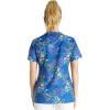 Cherokee Women Scrub Tops V-Neck Print Top with 2 Pockets, Back Yoke Seam and Side Vents – CK671(Patchwork Pop)