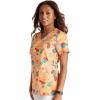 Cherokee Women Scrub Tops V-Neck Print Top with 2 Pockets, Back Yoke Seam and Side Vents – CK671(You’re the Zest!)