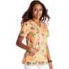 Cherokee Women Scrub Tops V-Neck Print Top with 2 Pockets, Back Yoke Seam and Side Vents – CK671(You’re the Zest!)