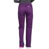 Cherokee Women Scrubs Pant Workwear Core Stretch Mid Rise Straight Leg Drawstring WW130(Eggplant)