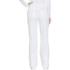 Cherokee Women Scrubs Pant Workwear Core Stretch Mid Rise Straight Leg Drawstring WW130(White)