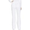 Cherokee Women Scrubs Pant Workwear Core Stretch Mid Rise Straight Leg Drawstring WW130(White)