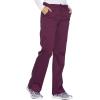 Cherokee Women Scrubs Pant Workwear Core Stretch Mid Rise Straight Leg Drawstring WW130(Wine)