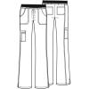 Cherokee Women Scrubs Pants Low Rise, Flare Leg Bottoms, Adjustable Drawstring with 6 Pockets – 24001(Black)