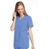 Cherokee Women Scrubs Top Workwear Originals Mock Wrap Tunic 4801(Ciel)