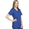 Cherokee Women Scrubs Top Workwear Originals Mock Wrap Tunic 4801(Galaxy Blue)