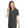 Cherokee Women Scrubs Top Workwear Originals Mock Wrap Tunic 4801(Pewter)