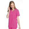 Cherokee Women Scrubs Top Workwear Originals Mock Wrap Tunic 4801(Shocking Pink)