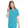 Cherokee Women Scrubs Top Workwear Originals Mock Wrap Tunic 4801(Turquoise)