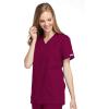 Cherokee Women Scrubs Top Workwear Originals Mock Wrap Tunic 4801(Wine)