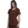 Cherokee Women Scrubs Top Workwear Originals Round Neck 4824(Chocolate)