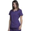 Cherokee Women Scrubs Top Workwear Originals Round Neck 4824(Grape)