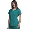 Cherokee Women Scrubs Top Workwear Originals Round Neck 4824(Teal Blue)