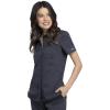 Cherokee Women Scrubs Top Workwear Revolution Hidden Snap Front Collar WW669(Pewter)