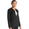 Cherokee Women Zip Scrub Jacket with 2 Pockets and Shirttail Hem Knit Sleeve CK356A(Black)