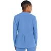 Cherokee Women Zip Scrub Jacket with 2 Pockets and Shirttail Hem Knit Sleeve CK356A(Ciel)