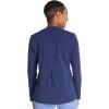 Cherokee Women Zip Scrub Jacket with 2 Pockets and Shirttail Hem Knit Sleeve CK356A(Navy)